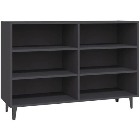 TRUE DEAL Buffet Gris 103,5x35x70 Cm Aggloméré 2 TRUE DEAL Buffet Gris 103,5x35x70 Cm Aggloméré – Image 2