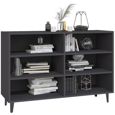 TRUE DEAL Buffet Gris 103,5x35x70 Cm Aggloméré 3 TRUE DEAL Buffet Gris 103,5x35x70 Cm Aggloméré – Image 3