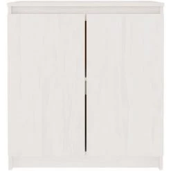 TRUE DEAL Armoire Latérale Blanc 60x36x65 Cm Bois De Pin Massif -Buffet et enfilade Soldes 57847296 3