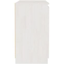 TRUE DEAL Armoire Latérale Blanc 60x36x65 Cm Bois De Pin Massif -Buffet et enfilade Soldes 57847296 4