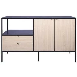 AUTRES Buffet MINSK - Bois Et Métal - Imitation Bois - 2 Portes 2 Tiroirs - L 140 X P 40 X H 80 Cm -Buffet et enfilade Soldes 57867812 3