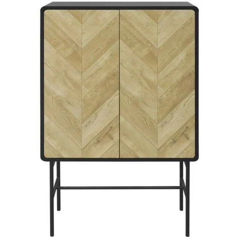 AUTRES Bahut 2 Portes - Bois Et Métal Noir - L 80 X P 40 X H 122 - BROOKLYN 1 AUTRES Bahut 2 Portes - Bois Et Métal Noir - L 80 X P 40 X H 122 - BROOKLYN