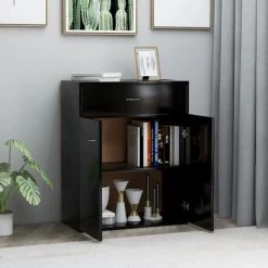 INLIFE Buffet Noir 60x30x75 Cm Aggloméré -Buffet et enfilade Soldes 57884411 3