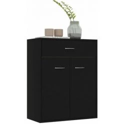 INLIFE Buffet Noir 60x30x75 Cm Aggloméré -Buffet et enfilade Soldes 57884411 4