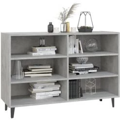 INLIFE Buffet Gris Béton 103,5x35x70 Cm Aggloméré -Buffet et enfilade Soldes 57884477 3