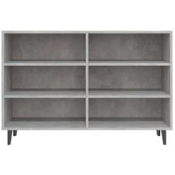 INLIFE Buffet Gris Béton 103,5x35x70 Cm Aggloméré -Buffet et enfilade Soldes 57884477 4
