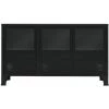 INLIFE Buffet Métal De Style Industriel 120 X 35 X 70 Cm Noir