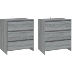 Buffets Bois D'ingénierie 3 Pcs Sonoma Gris VidaXL 8 Buffets Bois D'ingénierie 3 Pcs Sonoma Gris VidaXL -Buffet et enfilade Soldes 57912394 4