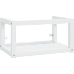 VidaXL Cadre De Lavabo De Salle De Bain Vasque à Encastrer Blanc Fer - Blanc -Buffet et enfilade Soldes 57912451 4