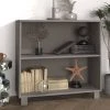 Buffet 85x35x80 Cm Bois Massif De Pin Gris Cair VidaXL