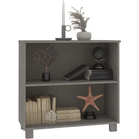 Buffet 85x35x80 Cm Bois Massif De Pin Gris Cair VidaXL 3 Buffet 85x35x80 Cm Bois Massif De Pin Gris Cair VidaXL – Image 3