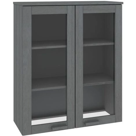 VidaXL Dessus De Buffet 85x35x100 Cm Bois Massif De Pin Gris Foncé - Gris 2 VidaXL Dessus De Buffet 85x35x100 Cm Bois Massif De Pin Gris Foncé - Gris – Image 2