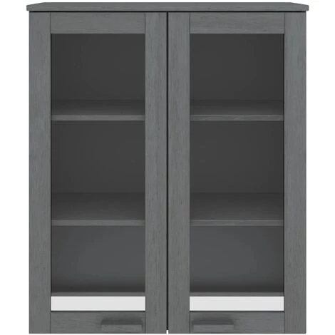 VidaXL Dessus De Buffet 85x35x100 Cm Bois Massif De Pin Gris Foncé - Gris 3 VidaXL Dessus De Buffet 85x35x100 Cm Bois Massif De Pin Gris Foncé - Gris – Image 3