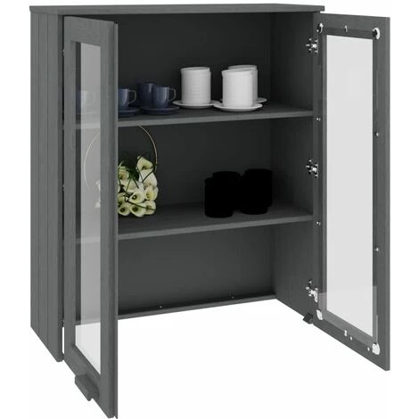 VidaXL Dessus De Buffet 85x35x100 Cm Bois Massif De Pin Gris Foncé - Gris 4 VidaXL Dessus De Buffet 85x35x100 Cm Bois Massif De Pin Gris Foncé - Gris – Image 4