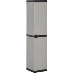 Armoire De Rangement De Jardin 3 étagères Gris/noir 34x40x168cm VidaXL - Gris