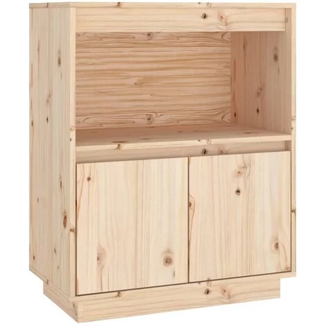 Buffet 60x34x75 Cm Bois Massif De Pin Marron VidaXL 2 Buffet 60x34x75 Cm Bois Massif De Pin Marron VidaXL – Image 2