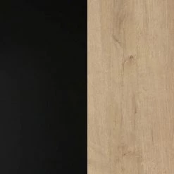 MEUBLETMOI Buffet Revêtement Effet Chêne Et Piètement Métal Noir Mat - MODE - Bois -Buffet et enfilade Soldes 57913727 4