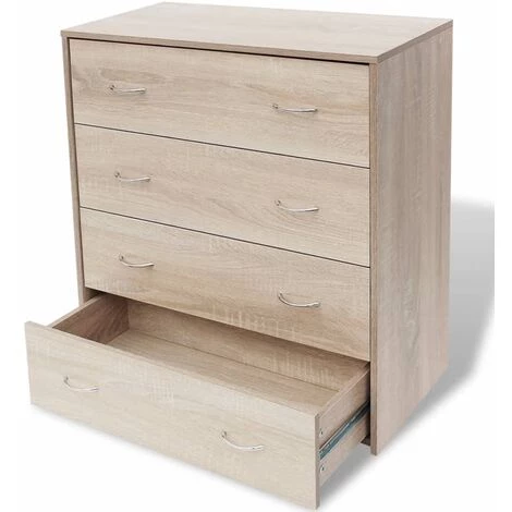 INLIFE Buffet Avec 4 Tiroirs 60 X 30,5 X 71 Cm Couleur De Chêne 1 INLIFE Buffet Avec 4 Tiroirs 60 X 30,5 X 71 Cm Couleur De Chêne