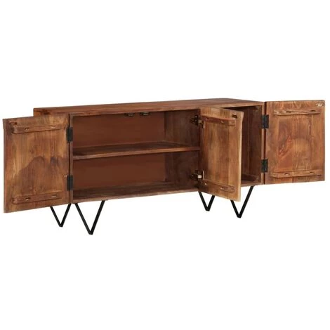 VidaXL Buffet 110x35x56 Cm Bois De Manguier Solide - Brun 3 VidaXL Buffet 110x35x56 Cm Bois De Manguier Solide - Brun – Image 3
