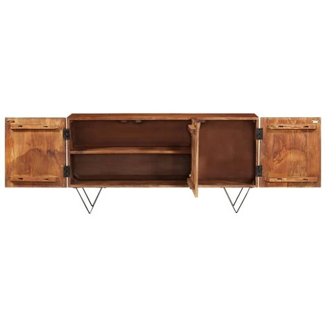 VidaXL Buffet 110x35x56 Cm Bois De Manguier Solide - Brun 4 VidaXL Buffet 110x35x56 Cm Bois De Manguier Solide - Brun – Image 4