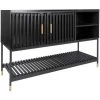 LEITMOTIV Buffet En Pin Cabinet 120 X 40 X 80 Cm Noir - Noir