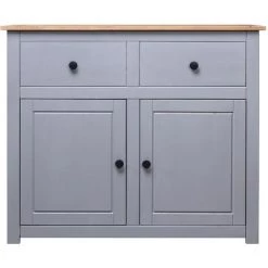 INLIFE Buffet Gris 93x40x80 Cm Pin Solide Assortiment Panama -Buffet et enfilade Soldes 58274459 2