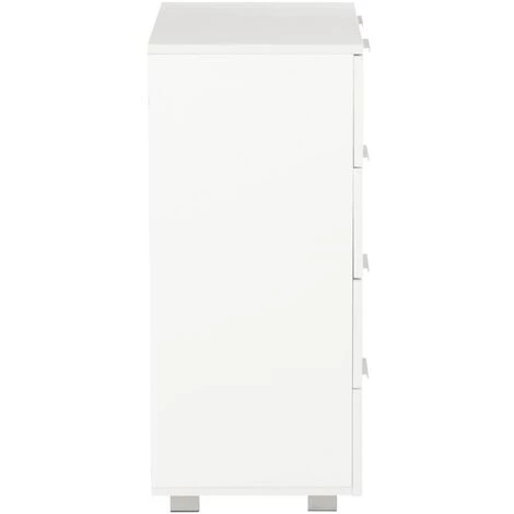 INLIFE Buffet Blanc Brillant 60x35x80 Cm Aggloméré 4 INLIFE Buffet Blanc Brillant 60x35x80 Cm Aggloméré – Image 4
