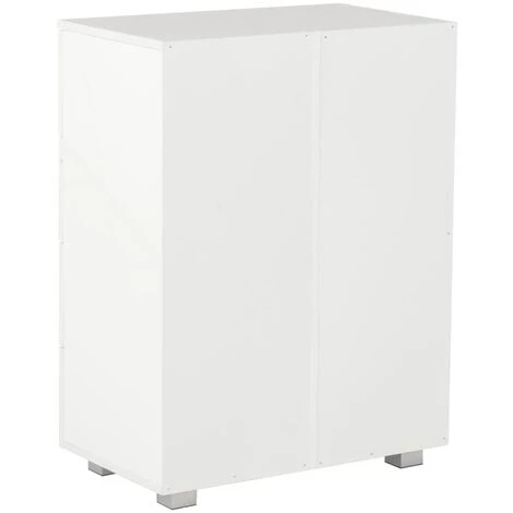 INLIFE Buffet Blanc Brillant 60x35x80 Cm Aggloméré 5 INLIFE Buffet Blanc Brillant 60x35x80 Cm Aggloméré – Image 5
