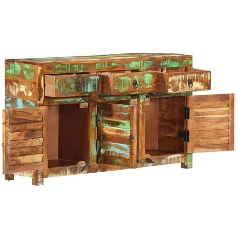 VidaXL Buffet 110x30x65 Cm Bois Massif De Récupération - Brun 2 VidaXL Buffet 110x30x65 Cm Bois Massif De Récupération - Brun – Image 2