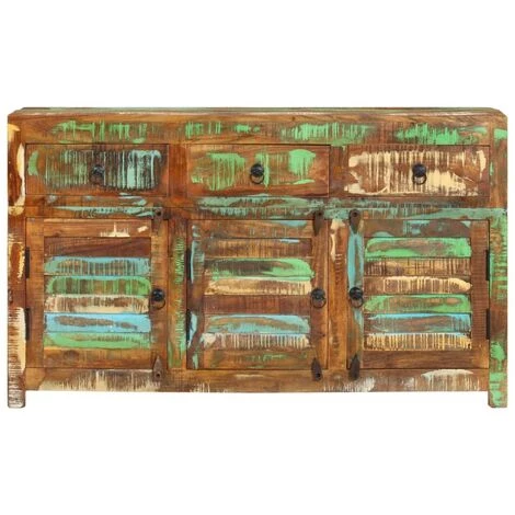 VidaXL Buffet 110x30x65 Cm Bois Massif De Récupération - Brun 3 VidaXL Buffet 110x30x65 Cm Bois Massif De Récupération - Brun – Image 3