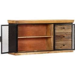 TRUE DEAL Buffet 150x40x75 Cm Bois De Manguier Solide -Buffet et enfilade Soldes 58392563 4