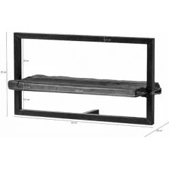 MASSIVMOEBEL24.DE CITY Wandregal #08 65x25x35 Altholz Braun Lackiert - Gris -Buffet et enfilade Soldes 58427577 4