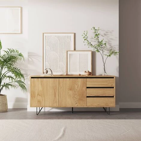 MOBILIER DECO ELOISE - Buffet Enfilade Avec 3 Tiroirs Et 2 Portes En Bois - Bois 1 MOBILIER DECO ELOISE - Buffet Enfilade Avec 3 Tiroirs Et 2 Portes En Bois - Bois