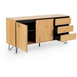 MOBILIER DECO ELOISE - Buffet Enfilade Avec 3 Tiroirs Et 2 Portes En Bois - Bois 7 MOBILIER DECO ELOISE - Buffet Enfilade Avec 3 Tiroirs Et 2 Portes En Bois - Bois -Buffet et enfilade Soldes 58508681 3