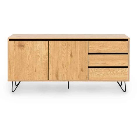 MOBILIER DECO ELOISE - Buffet Enfilade Avec 3 Tiroirs Et 2 Portes En Bois - Bois 4 MOBILIER DECO ELOISE - Buffet Enfilade Avec 3 Tiroirs Et 2 Portes En Bois - Bois – Image 4