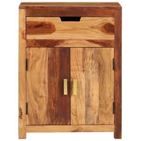 VidaXL Buffet 58,5x35x75,5 Cm Bois Massif D'acacia - Brun 2 VidaXL Buffet 58,5x35x75,5 Cm Bois Massif D'acacia - Brun – Image 2