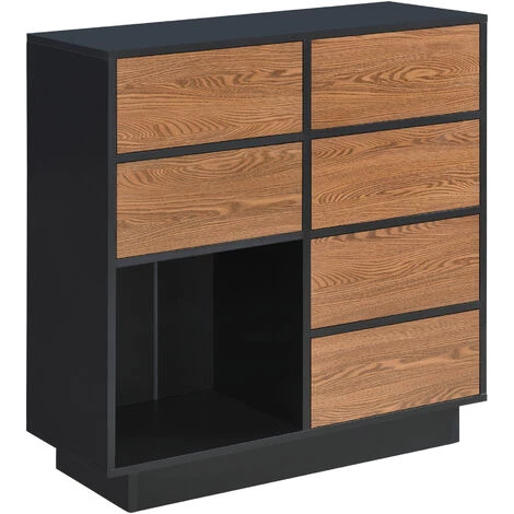 NOVA Meubles De Bureau D'entrée Noirs Avec Portes En Bois Foncé 1 NOVA Meubles De Bureau D'entrée Noirs Avec Portes En Bois Foncé