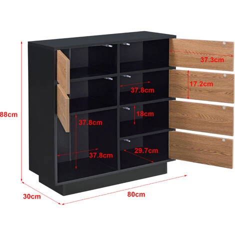 NOVA Meubles De Bureau D'entrée Noirs Avec Portes En Bois Foncé 4 NOVA Meubles De Bureau D'entrée Noirs Avec Portes En Bois Foncé – Image 4