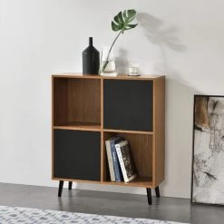 NOVA Credenza Pour Le Salon Du Bureau Hall D'entrée 2 Portes Du Buffet Noir Scuro Wood -Buffet et enfilade Soldes 58597525 2