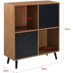 NOVA Credenza Pour Le Salon Du Bureau Hall D'entrée 2 Portes Du Buffet Noir Scuro Wood -Buffet et enfilade Soldes 58597525 3