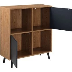 NOVA Credenza Pour Le Salon Du Bureau Hall D'entrée 2 Portes Du Buffet Noir Scuro Wood -Buffet et enfilade Soldes 58597525 4
