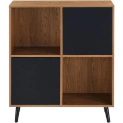 NOVA Credenza Pour Le Salon Du Bureau Hall D'entrée 2 Portes Du Buffet Noir Scuro Wood -Buffet et enfilade Soldes 58597525 5