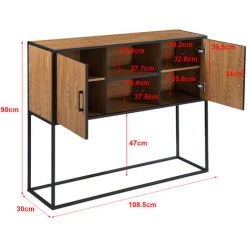 NOVA Crédenza Pour L'entrée Du Salon Salone 2 Dispaintures Frame Noire Effet En Bois Foncé 7 NOVA Crédenza Pour L'entrée Du Salon Salone 2 Dispaintures Frame Noire Effet En Bois Foncé -Buffet et enfilade Soldes 58598482 3