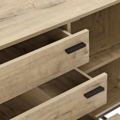 NOVA 3 Buffet De Tiroir 1 Porte Pour L'entrée Du Salon 79x115x40 Cm Chêne Noir -Buffet et enfilade Soldes 58598613 5