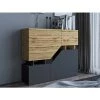 BESTMOBILIER Pitt - Buffet Haut - 120 Cm - Style Industriel Couleur - Bois / Gris - Bois / Gris