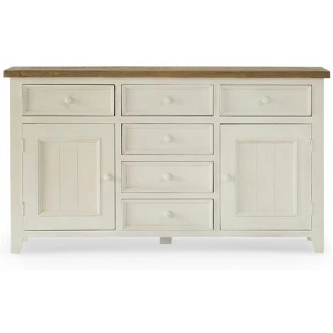 DECORATION D’AUTREFOIS Buffet 6 Tiroirs Bois Blanc 159x40x90cm - Blanc 1 DECORATION D’AUTREFOIS Buffet 6 Tiroirs Bois Blanc 159x40x90cm - Blanc