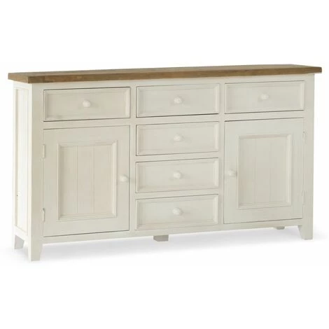 DECORATION D’AUTREFOIS Buffet 6 Tiroirs Bois Blanc 159x40x90cm - Blanc 2 DECORATION D’AUTREFOIS Buffet 6 Tiroirs Bois Blanc 159x40x90cm - Blanc – Image 2