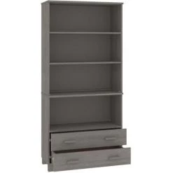 Buffet Bois Massif De Pin Gris Clair VidaXL 9 Buffet Bois Massif De Pin Gris Clair VidaXL -Buffet et enfilade Soldes 58672875 5