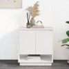 INLIFE Buffet Blanc Brillant 70x41x75 Cm Aggloméré - Blanc