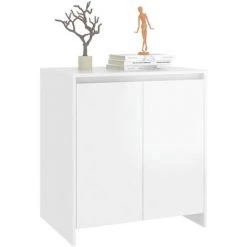 INLIFE Buffet Blanc Brillant 70x40x73,5 Cm Aggloméré - Blanc -Buffet et enfilade Soldes 58691352 4